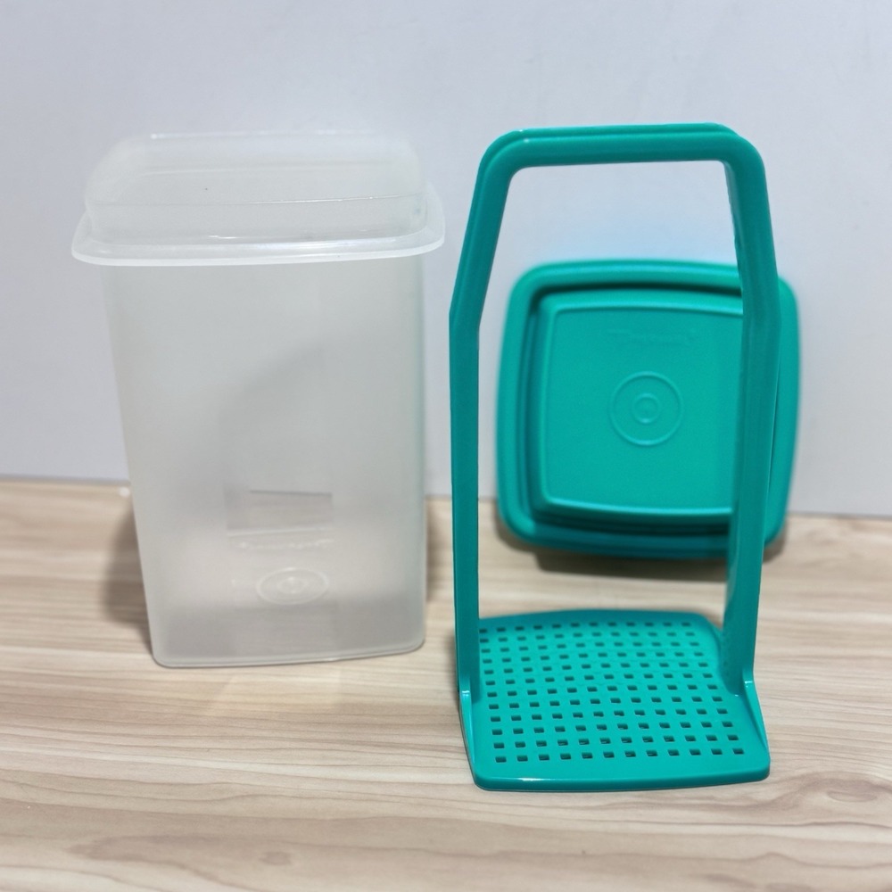 VINTAGE Tupperware Pick A Dill Pickle Olive Jalapeño Keeper Teal Blue 1330-18